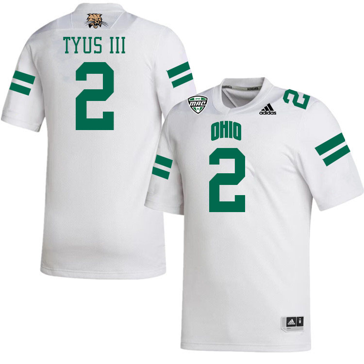 Ohio Bobcats #2 Anthony Tyus III College Football Jerseys Stitched-White